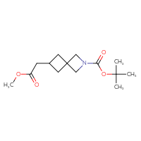 Chemical structure of tert-butyl 6-(2-methoxy-2-oxoethyl)-2-azaspiro[3.3]heptane-2-carboxylate - CSSB01976969835
