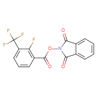 Chemical structure of 1,3-dioxo-2,3-dihydro-1H-isoindol-2-yl 2-fluoro-3-(trifluoromethyl)benzoate - CSSB00133014238