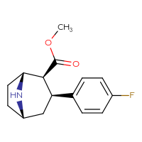 Chemical structure of methyl (1R,2S,3S,5S)-3-(4-fluorophenyl)-8-azabicyclo[3.2.1]octane-2-carboxylate - CSSB00025744241