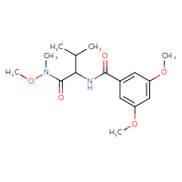 Chemical structure of 2-[(3,5-dimethoxyphenyl)formamido]-N-methoxy-N,3-dimethylbutanamide - CSSB00957594035