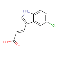 Chemical structure of (2E)-3-(5-chloro-1H-indol-3-yl)prop-2-enoic acid - CSSB00020649856