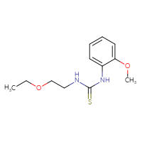Chemical structure of 3-(2-ethoxyethyl)-1-(2-methoxyphenyl)thiourea - CSSB01998236486