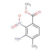 Chemical structure of methyl 3-amino-4-methyl-2-nitrobenzoate - CSSB00011096025