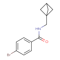 Chemical structure of N-({bicyclo[1.1.1]pentan-1-yl}methyl)-4-bromobenzamide - CSSB02143796130