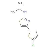 Chemical structure of 4-(5-chlorothiophen-2-yl)-N-(propan-2-yl)-1,3-thiazol-2-amine - CSSB00000168920