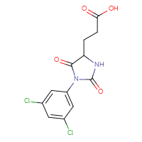 Chemical structure of 3-[1-(3,5-dichlorophenyl)-2,5-dioxoimidazolidin-4-yl]propanoic acid - CSSB00030856580