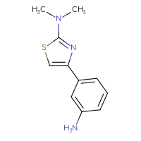 Chemical structure of 4-(3-aminophenyl)-N,N-dimethyl-1,3-thiazol-2-amine - CSSB00012516196