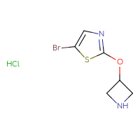 Chemical structure of 2-(azetidin-3-yloxy)-5-bromo-1,3-thiazole hydrochloride - CSSB21474900614