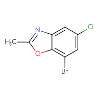 Chemical structure of 7-bromo-5-chloro-2-methyl-1,3-benzoxazole - CSSB00000733578