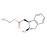 Chemical structure of rac-ethyl 2-[(1R,2R)-2-methyl-2,3-dihydro-1H-inden-1-yl]acetate - CSSB14948340630