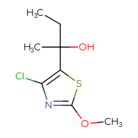 Chemical structure of 2-(4-chloro-2-methoxy-1,3-thiazol-5-yl)butan-2-ol - CSSB14853423241