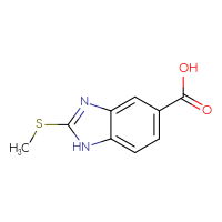 Chemical structure of 2-(methylsulfanyl)-1H-1,3-benzodiazole-5-carboxylic acid - CSSB00010130933