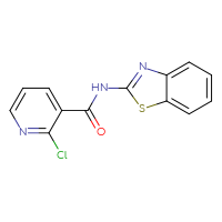 Chemical structure of N-(1,3-benzothiazol-2-yl)-2-chloropyridine-3-carboxamide - CSSB00038010860