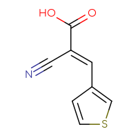 Chemical structure of (2E)-2-cyano-3-(thiophen-3-yl)prop-2-enoic acid - CSSB00138434748