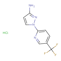 Chemical structure of 1-[5-(trifluoromethyl)pyridin-2-yl]-1H-pyrazol-3-amine hydrochloride - CSSB00020614637