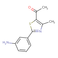 Chemical structure of 1-[2-(3-aminophenyl)-4-methyl-1,3-thiazol-5-yl]ethan-1-one - CSSB00005999285