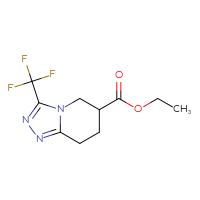 Chemical structure of ethyl 3-(trifluoromethyl)-5H,6H,7H,8H-[1,2,4]triazolo[4,3-a]pyridine-6-carboxylate - CSSB00133710000