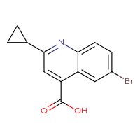 Chemical structure of 6-bromo-2-cyclopropylquinoline-4-carboxylic acid - CSSB00000286774