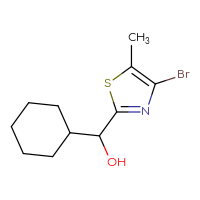 Chemical structure of (4-bromo-5-methyl-1,3-thiazol-2-yl)(cyclohexyl)methanol - CSSB20834582168