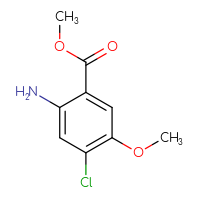 Chemical structure of methyl 2-amino-4-chloro-5-methoxybenzoate - CSSB00010583712