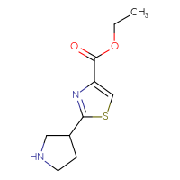 Chemical structure of ethyl 2-(pyrrolidin-3-yl)-1,3-thiazole-4-carboxylate - CSSB00010961357