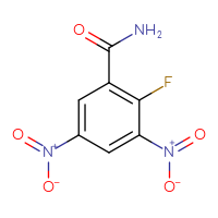 Chemical structure of 2-fluoro-3,5-dinitrobenzamide - CSSB21043417002
