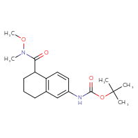 Chemical structure of tert-butyl N-{5-[methoxy(methyl)carbamoyl]-5,6,7,8-tetrahydronaphthalen-2-yl}carbamate - CSSB21151589814