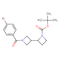 Chemical structure of tert-butyl 1'-(4-bromobenzoyl)-[2,3'-biazetidine]-1-carboxylate - CSSB20481696630