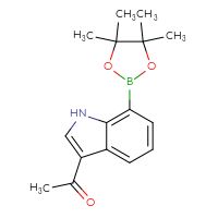 Chemical structure of 1-[7-(4,4,5,5-tetramethyl-1,3,2-dioxaborolan-2-yl)-1H-indol-3-yl]ethan-1-one - CSSB20621660690