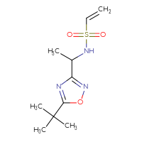 Chemical structure of N-[1-(5-tert-butyl-1,2,4-oxadiazol-3-yl)ethyl]ethene-1-sulfonamide - CSSB21332081043