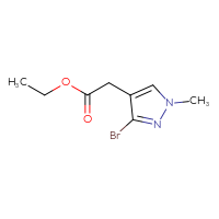 Chemical structure of ethyl 2-(3-bromo-1-methyl-1H-pyrazol-4-yl)acetate - CSSB00021976376