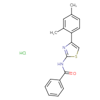 Chemical structure of N-[4-(2,4-dimethylphenyl)-1,3-thiazol-2-yl]benzamide hydrochloride - CSSB00015190642