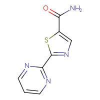 Chemical structure of 2-(pyrimidin-2-yl)-1,3-thiazole-5-carboxamide - CSSB00085768429