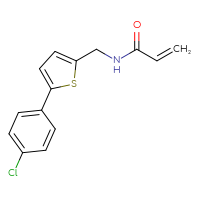 Chemical structure of N-{[5-(4-chlorophenyl)thiophen-2-yl]methyl}prop-2-enamide - CSSB21332040969
