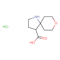 Chemical structure of 8-oxa-1-azaspiro[4.5]decane-4-carboxylic acid hydrochloride - CSSS00138438011