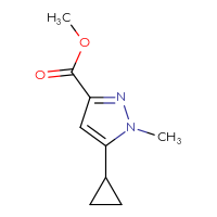Chemical structure of methyl 5-cyclopropyl-1-methyl-1H-pyrazole-3-carboxylate - CSSB00011637183