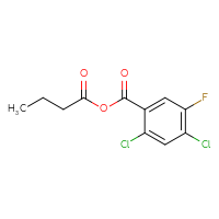 Chemical structure of butanoyl 2,4-dichloro-5-fluorobenzoate - CSSB00020648715