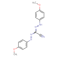 Chemical structure of 1-cyano-N'-[(4-methoxyphenyl)amino]-N-[(4-methoxyphenyl)imino]methanimidamide - CSSB00160236878