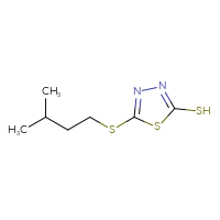 Chemical structure of 5-[(3-methylbutyl)sulfanyl]-1,3,4-thiadiazole-2-thiol - CSSB00010008679