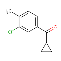 Chemical structure of (3-chloro-4-methylphenyl)(cyclopropyl)methanone - CSSB00012176702