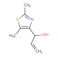 Chemical structure of 1-(2,5-dimethyl-1,3-thiazol-4-yl)prop-2-en-1-ol - CSSB00117091947