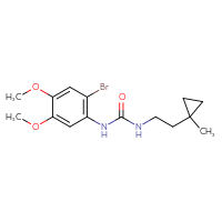 Chemical structure of 1-(2-bromo-4,5-dimethoxyphenyl)-3-[2-(1-methylcyclopropyl)ethyl]urea - CSSB02075398851