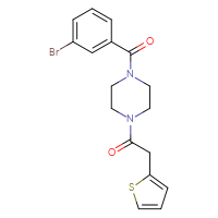 Chemical structure of 1-[4-(3-bromobenzoyl)piperazin-1-yl]-2-(thiophen-2-yl)ethan-1-one - CSSB01010512626