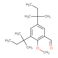 Chemical structure of 2-methoxy-3,5-bis(2-methylbutan-2-yl)benzaldehyde - CSSB21103687626
