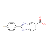 Chemical structure of 2-(4-fluorophenyl)-1H-1,3-benzodiazole-5-carboxylic acid - CSSB00000772124