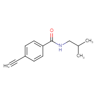 Chemical structure of 4-ethynyl-N-(2-methylpropyl)benzamide - CSSB01991556021