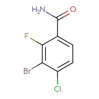Chemical structure of 3-bromo-4-chloro-2-fluorobenzamide - CSSB00021628806