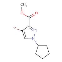 Chemical structure of methyl 4-bromo-1-cyclopentyl-1H-pyrazole-3-carboxylate - CSSB00021331422