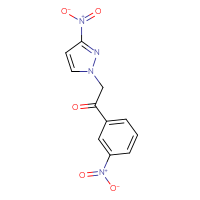 Chemical structure of 2-(3-nitro-1H-pyrazol-1-yl)-1-(3-nitrophenyl)ethan-1-one - CSSB00041023939