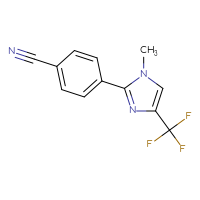 Chemical structure of 4-[1-methyl-4-(trifluoromethyl)-1H-imidazol-2-yl]benzonitrile - CSSB06256047366
